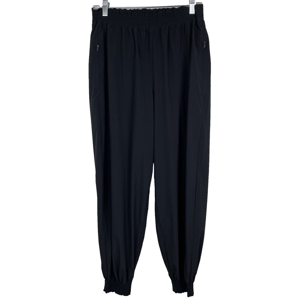 Athleta Savannah Jogger‎ Size 8 Black Zipper Pockets Athleisure Casual Pants